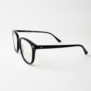 Glasses side view with gray background